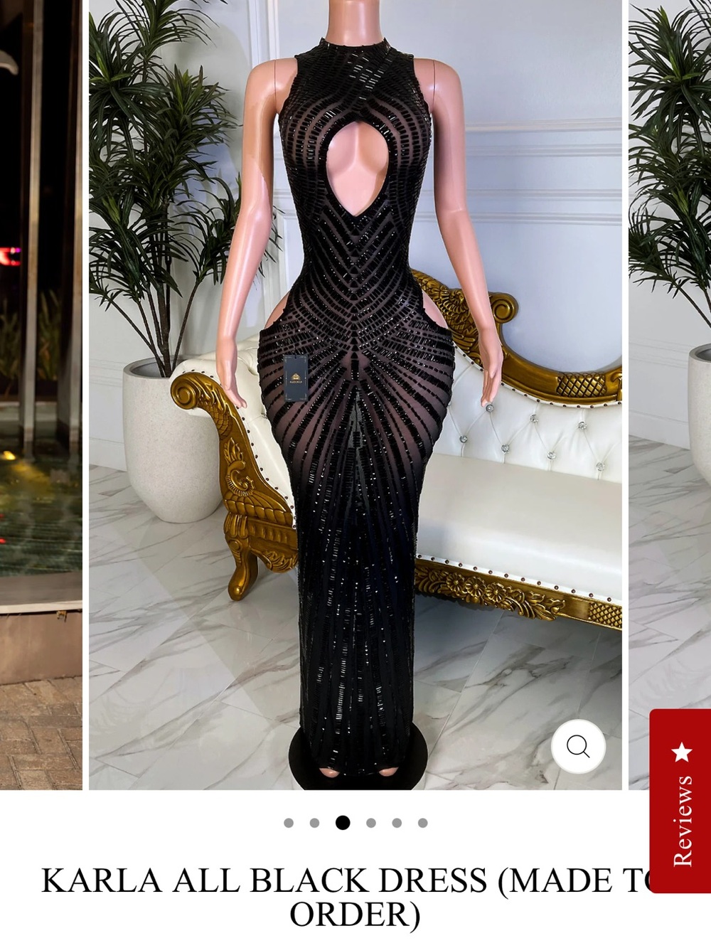 Black Cutout Evening Gown - Women Wore once